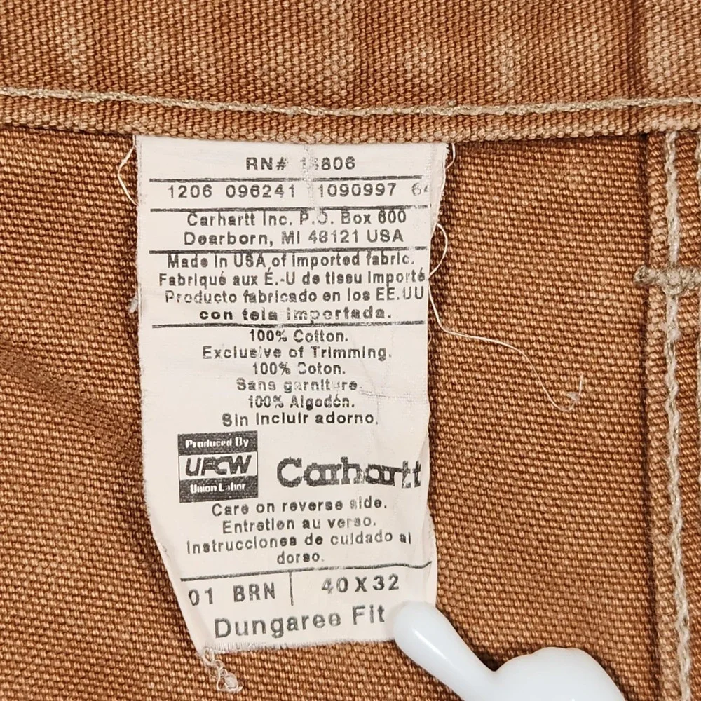 Vintage Carhartt Pants 40x32 Brown Double Knee Canvas Utility B01 BRN Union USA